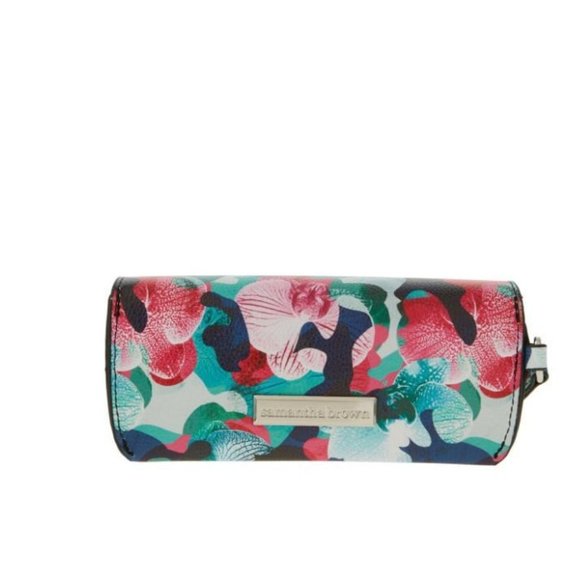 Samantha Brown To-Go Glasses Case Holder Orchid Camo Attach Caliper NWT - Picture 1 of 11